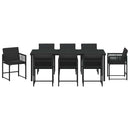 Have Spisebordssæt 9 pcs Sort polyrattan
