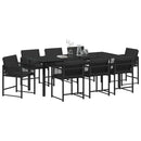 Have Spisebordssæt 9 pcs Sort polyrattan
