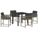 Have Spisebordssæt 5 pcs Grå polyrattan