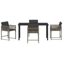 Have Spisebordssæt 5 pcs Grå polyrattan