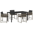 Have Spisebordssæt 5 pcs Grå polyrattan