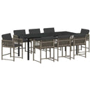 Have Spisebordssæt 9 pcs Grå polyrattan
