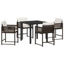 Have Spisebordssæt 5 pcs Brun polyrattan