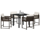 Have Spisebordssæt 5 pcs Brun polyrattan