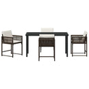 Have Spisebordssæt 5 pcs Brun polyrattan