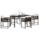 Have Spisebordssæt 5 pcs Brun polyrattan