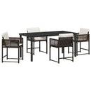 Have Spisebordssæt 5 pcs Brun polyrattan