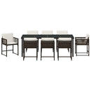 Have Spisebordssæt 9 pcs Brun polyrattan