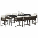Have Spisebordssæt 9 pcs Brun polyrattan