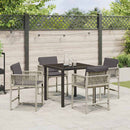 Have Spisebordssæt 5 pcs Lysegrå polyrattan