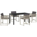 Have Spisebordssæt 5 pcs Lysegrå polyrattan