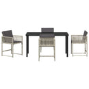 Have Spisebordssæt 5 pcs Lysegrå polyrattan