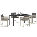 Have Spisebordssæt 5 pcs Lysegrå polyrattan
