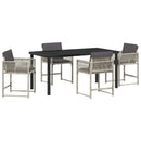Have Spisebordssæt 5 pcs Lysegrå polyrattan