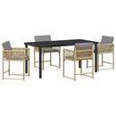Have Spisebordssæt 5 pcs Beige polyrattan