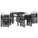 Have Spisebordssæt 5 pcs Sort polyrattan