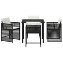 Have Spisebordssæt 5 pcs Sort polyrattan