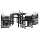 Have Spisebordssæt 5 pcs Sort polyrattan