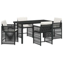 Have Spisebordssæt 5 pcs Sort polyrattan