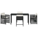 Have Spisebordssæt 5 pcs Sort polyrattan