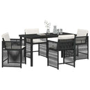 Have Spisebordssæt 5 pcs Sort polyrattan