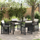 Have Spisebordssæt 5 pcs Sort polyrattan