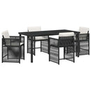 Have Spisebordssæt 5 pcs Sort polyrattan