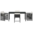 Have Spisebordssæt 5 pcs Sort polyrattan
