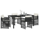 Have Spisebordssæt 5 pcs Sort polyrattan