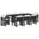 Have Spisebordssæt 9 pcs Sort polyrattan
