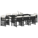 Have Spisebordssæt 9 pcs Sort polyrattan