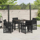 Have Spisebordssæt 5 pcs Sort polyrattan