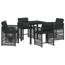 Have Spisebordssæt 5 pcs Sort polyrattan