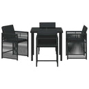 Have Spisebordssæt 5 pcs Sort polyrattan