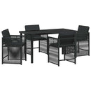 Have Spisebordssæt 5 pcs Sort polyrattan