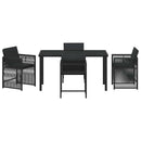 Have Spisebordssæt 5 pcs Sort polyrattan