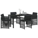 Have Spisebordssæt 5 pcs Sort polyrattan