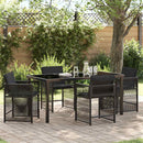 Have Spisebordssæt 5 pcs Sort polyrattan
