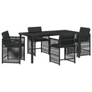 Have Spisebordssæt 5 pcs Sort polyrattan