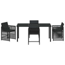 Have Spisebordssæt 5 pcs Sort polyrattan