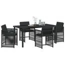 Have Spisebordssæt 5 pcs Sort polyrattan
