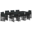 Have Spisebordssæt 9 pcs Sort polyrattan