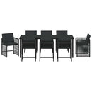Have Spisebordssæt 9 pcs Sort polyrattan