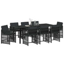 Have Spisebordssæt 9 pcs Sort polyrattan