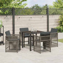 Have Spisebordssæt 5 pcs Grå polyrattan