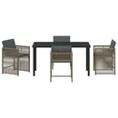 Have Spisebordssæt 5 pcs Grå polyrattan