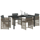 Have Spisebordssæt 5 pcs Grå polyrattan
