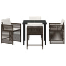 Have Spisebordssæt 5 pcs Brun polyrattan