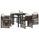 Have Spisebordssæt 5 pcs Brun polyrattan
