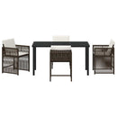 Have Spisebordssæt 5 pcs Brun polyrattan